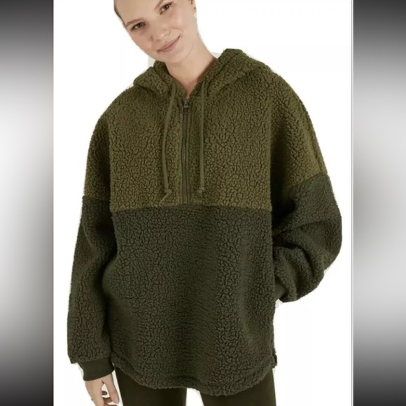 Pink Victoria Secret Sherpa Hoodie Pullover Half Zip Sweater, New with Tags - Picture 2 of 7